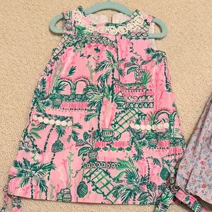 Lilly Pulitzer Pink and Green Tropical Shift Dress for Girls